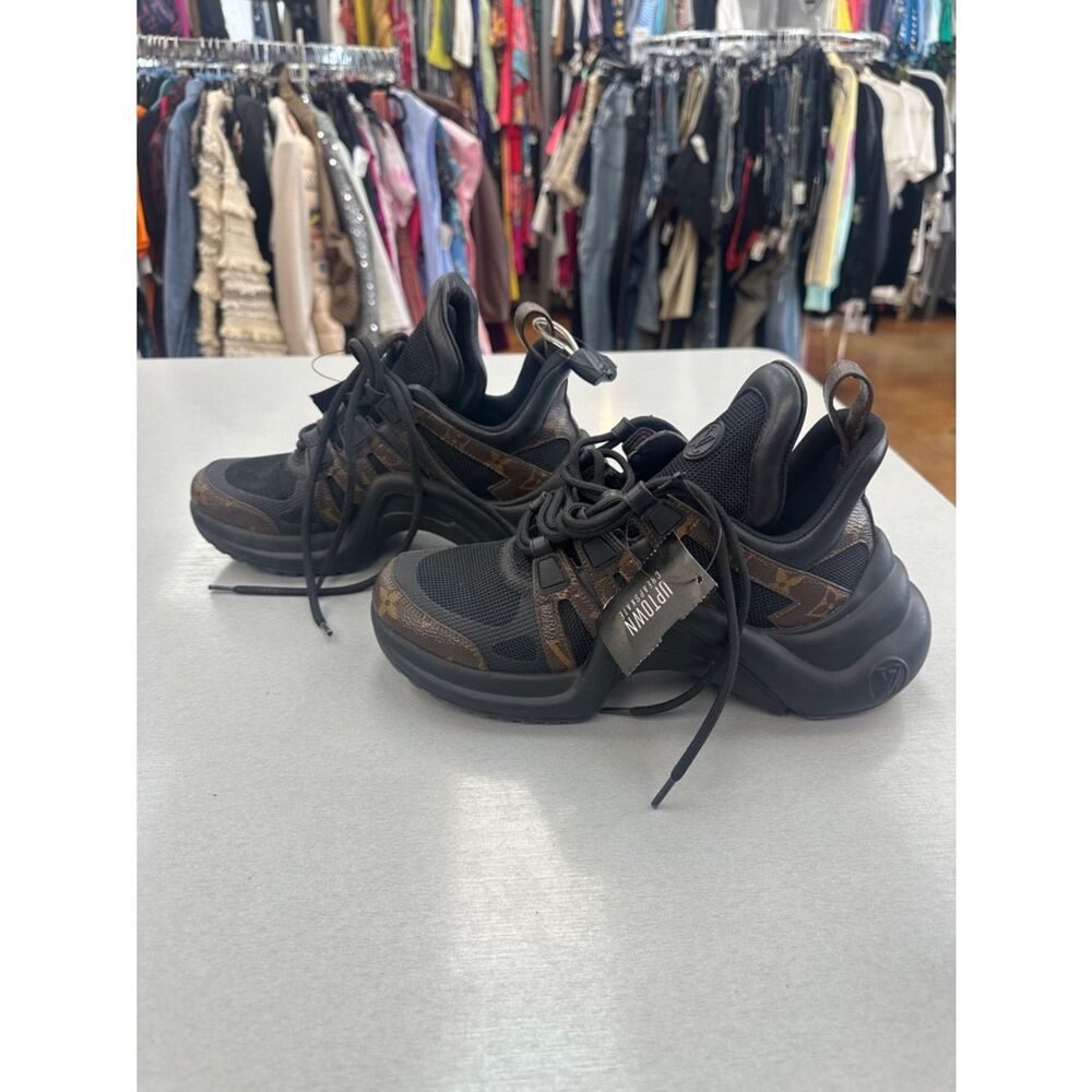 Louis Vuitton Black and Brown Monogram Run Away Sneakers